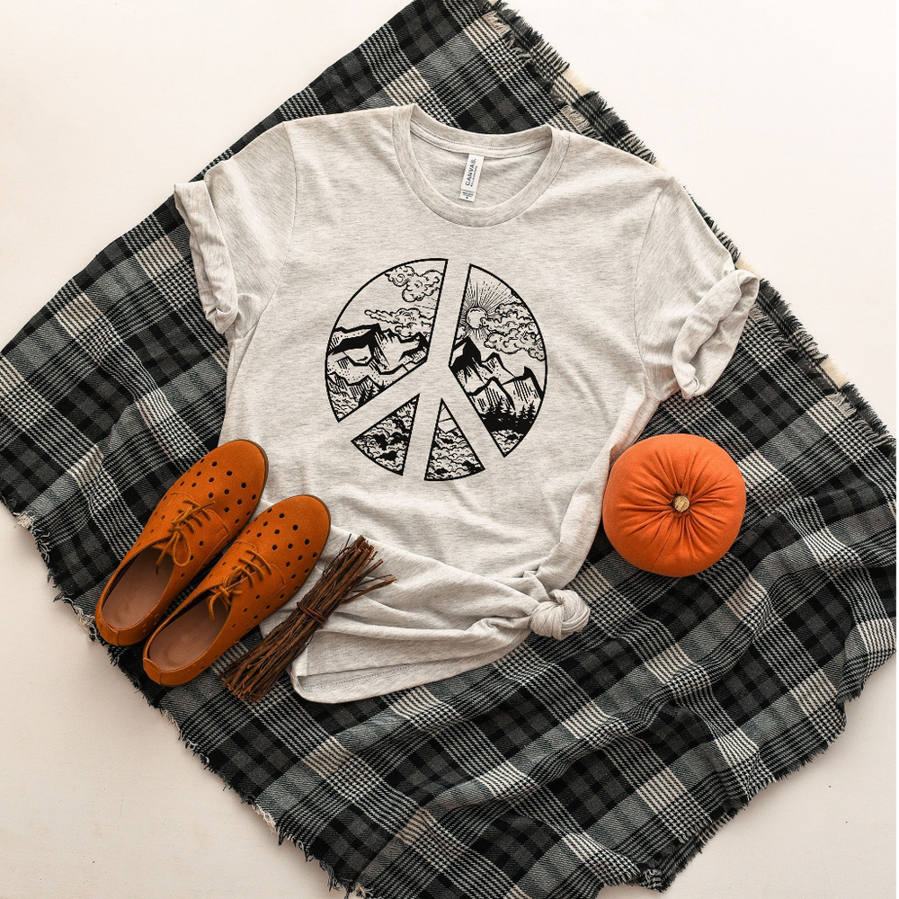 Ash Color Peace Sign Tee
